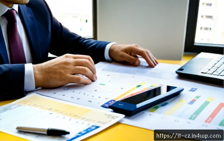Home 15 사업 확장 시 재무 위험을 최소화하는 방법 - Photorealistic Italian small business owner and financial advisor reviewing a cautious expansion pla...